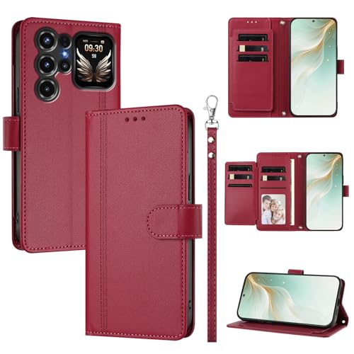 �X�}�z�P�[�X �Ή��@�� for Oukitel C68 Plus �X�}�z�P�[�X�y�E�H���b�g�f�U�C�� �f���A���J�[�h�X���b�g �L���b�V�� �t���b�v���X�^���h �����h�~�zRed