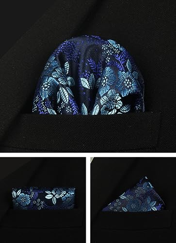 Image of Paisley Floral Mens Tie Formal Necktie Pocket Squares Ties Clips Cufflinks Classic for Men Set