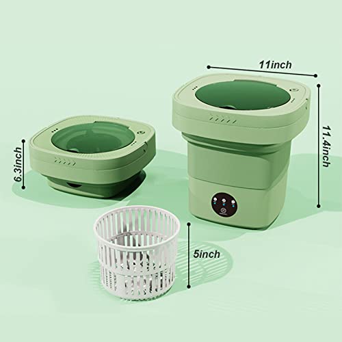 Image of Portable Washing Machine and Dryer,Mini Washing Machine With Spinner,Modes Deep Cleaning, Suitable For Apartments, Dormitories, Camping, RV Travel (6.5L-Green)
