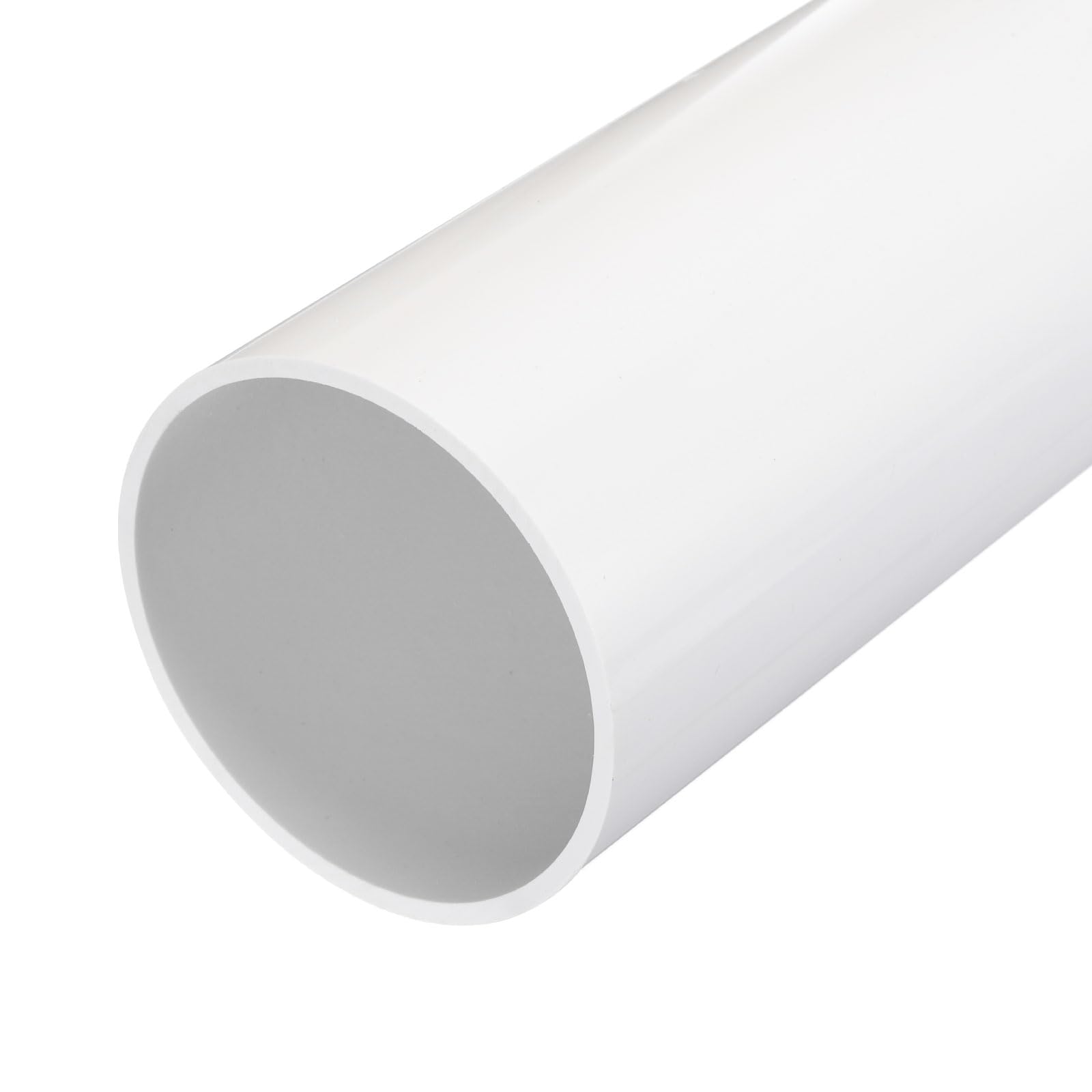 MECCANIXITY 4.3 Inch PVC Rigid Tube Round Pipe Hardware Tubing 101.6mm(4 Inch) ID 110mm OD 350mm White High Impact for Water Pipe Cable Sleeve