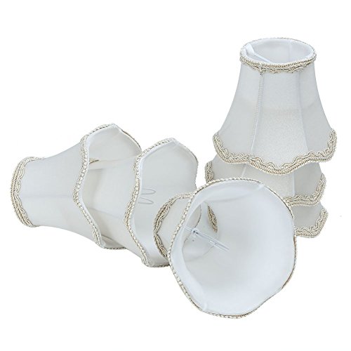Fuloon Modern European Style Droplight Wall Lamp Candle Chandelier Lamp Shade 6 pcs Set (White)
