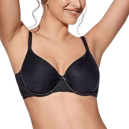 Selene, Sujetador para Mujer con Banda Anatómica, con Aro y Copa Spacer Transpirable Acolchada, Colección Fabiola, Color Negro, Talla 95C