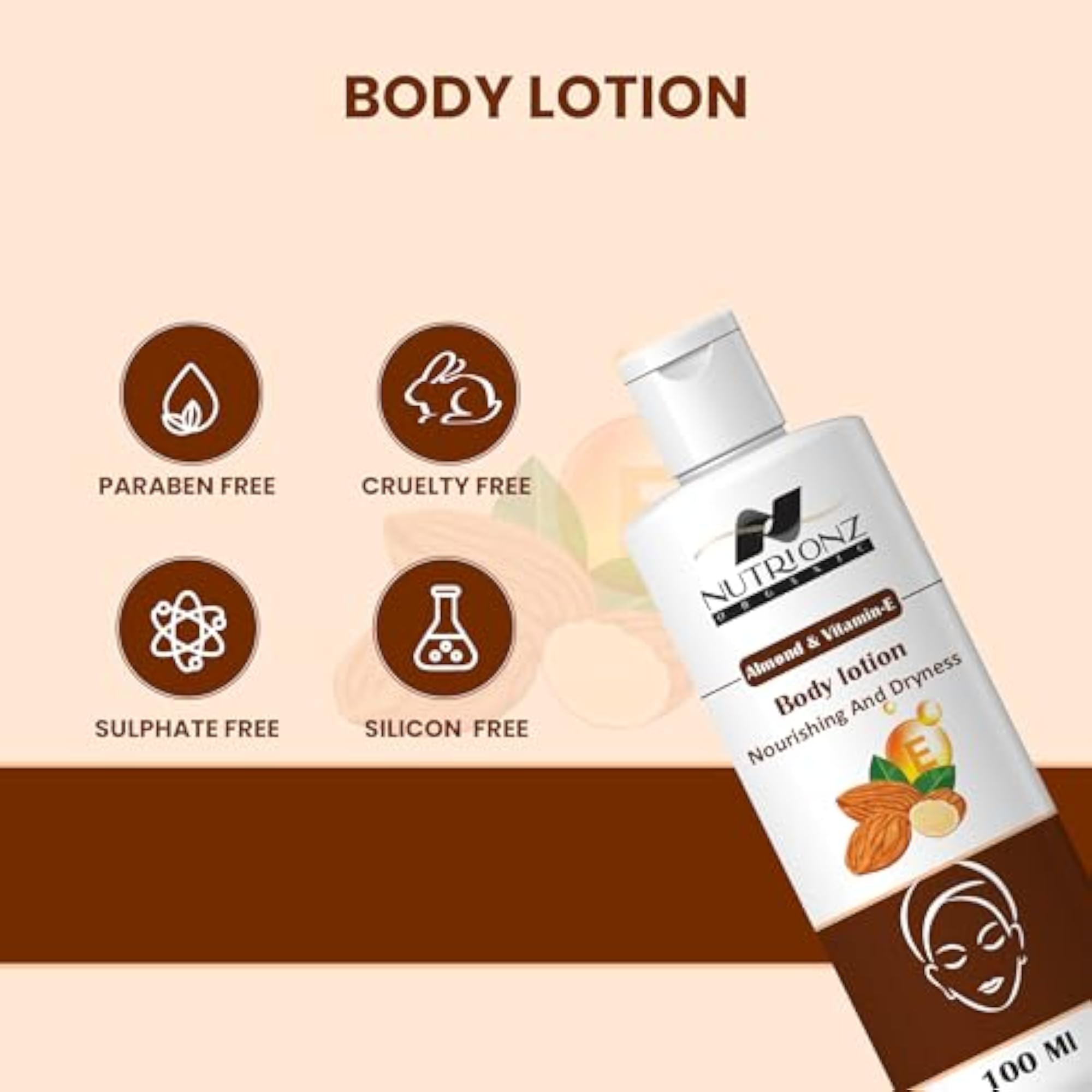 Body Lotion With SPF 15+, Almond & Vitamin E, 100ml