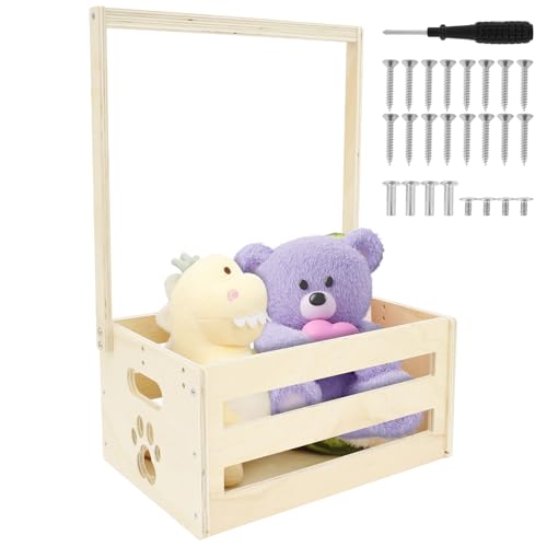 BUTORY Cesta de regalo para bebés con asa, caja de madera,...
