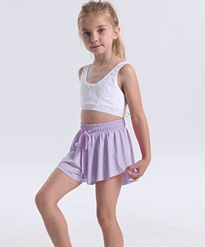 Flowy Butterfly Shorts for Girls 2-in-1 Athletic Running Skirt Shorts Cheer Tennis Dance Preppy with Spandex Liner4