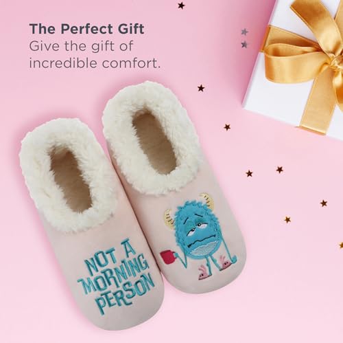 Image of Snoozies Slipper Socks -Funny Quote House Slippers for Women, Non-Slip Fuzzy