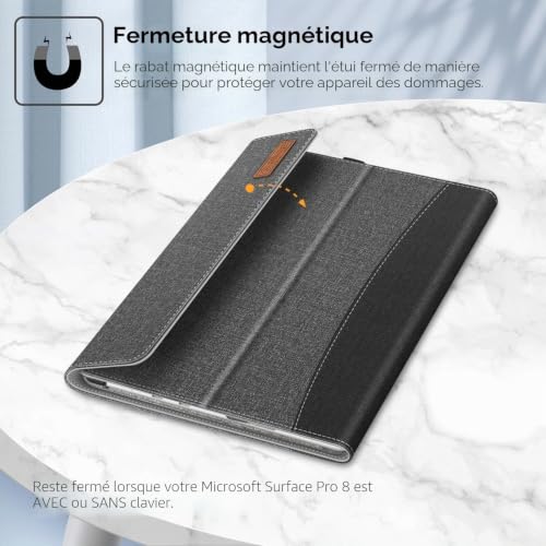 Étui pour Microsoft Surface Pro 8 idéal pour travailler en déplacement - 6