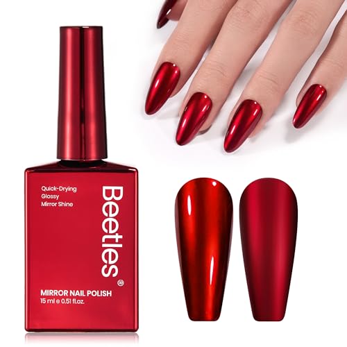 Beetles Red Chrome Nail Polish - Cherry Mirror...