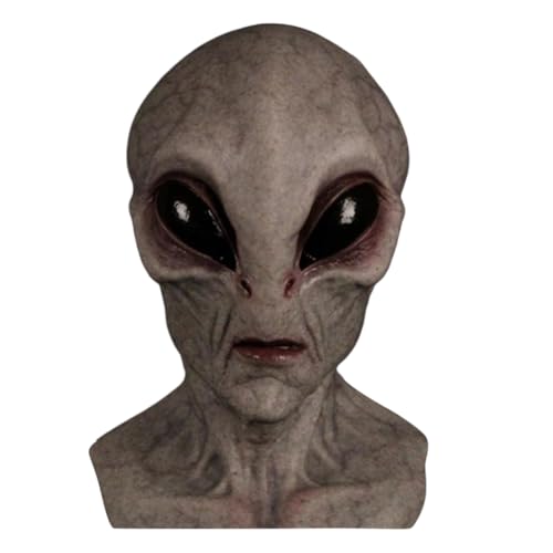 Payasos, Toy VOSTEVAS Alien Mascaras Halloween Terror, Realista Latex Mascara de Alien Cabeza Completa, para Fiesta de Disfraz, Cosplay Mask