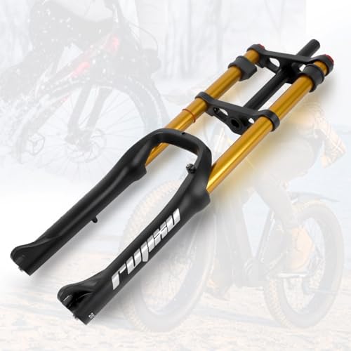 Forcella ad aria per mountain bike: forcella ammortizzata a doppia corona da 20 pollici, tubo sterzo dritto senza filettatura da 28,6 mm x 260 mm, camera d'aria: 34 mm. Escursione esposta: 180 mm, escursione effettiva: 120 mm; QR: 9 x 135 mm; freno a disco: 75 mm.