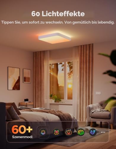 Govee Deckenlampe RGBIC 48,5W, Smart Led Deckenleuchte 4300lm, Ø38cm – Ansicht 5