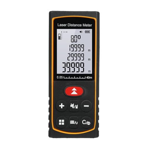 Mulcort Mesure laser 40 m/131 pieds Télémètre laser Poignée portable Outil de mesure numérique Télémètre avec capteur d'angle électronique Commutation d'unité m/pied/po Distance