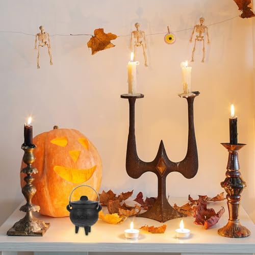 Olla de hierro para brujas Amosfun con efecto llama para decoracion interior 4