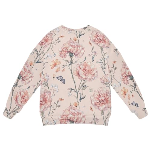 JUNZAN Sweet Carnation Rose Gold Big Boys Sweatshirt Hoodie Crewneck Sweatshirts for Boys Sports 4T2