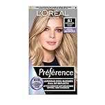 L'Oréal Paris Permanent Hair Dye, Preference 8.1 Copenhagen Light Ash Blonde, 100% Grey Coverage, Long Lasting, Radiant Hair Colour with Anti-Brass Purple Mask, Luminous Reflects, Pack of 1