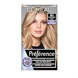 L'Oreal Paris Preference Hair Dye, Luminous Permanent Rich Hair Colour, Long Lasting Brilliance, Achieve Radiant, Salon-Inspired Results, Shade: 8.1 Copenhagen