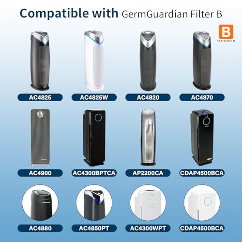 Image of 2 Pack HEPA Smoke Clear Filter Fit for GermGuardian Air Puri-fier AC4825 AC4300 AC4800 AC4900 AC4850, AC4825E Replacement Filter Fit for Germ Guardian Air Puri-fier
