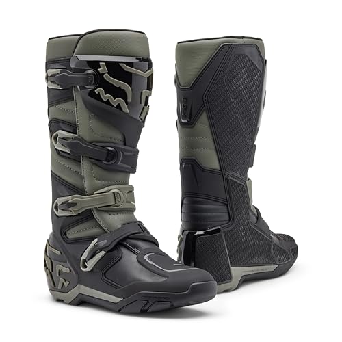 Fox Racing Men's Comp X Motocross Off-Road Dirt Bike Boots, Grey/Black, 13
