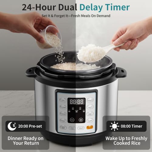 Image of OLIXIS 10-In-1 Electric Pressure Cooker, 3 Quart Multi Cooker for Rice, Stew and Steam, Small Programmable Stainless Steel Pot with Slow Cook Function and Ceramic Inner Pot