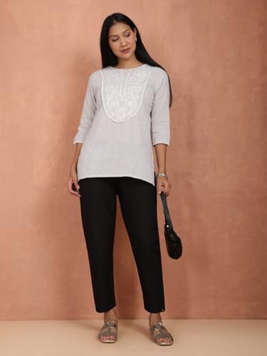 Image of TWIN BIRDS Women Cotton Kurti Pants | Straight Fit Ethnic Daily Trousers