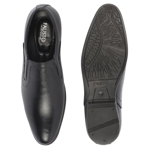 Image of FAUSTO Men Leather Formal Pull-On Shoes