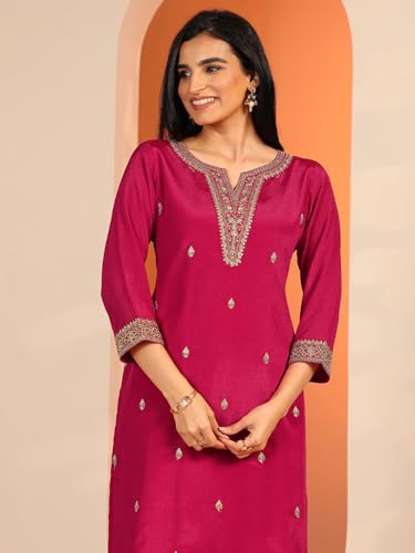 Ensemble kurta brodé en coton mélangé Libas finitions haute qualité - 7