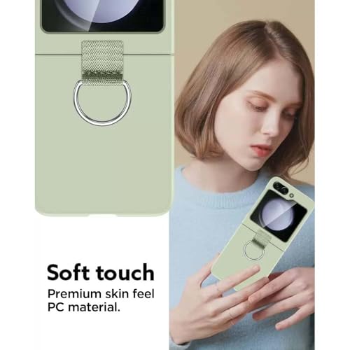 Image of Scalebee Back Cover Case for Samsung Galaxy Z Flip 7 /Flip7 5G, Light Green | Ultra Thin Slim Protective Case Metal Ring