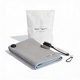 Magnetic Golf Towel With Brush Set, Microfiber Waffle Towel With Magnetic Clip For Golf Bag, Club &Amp; Ball Cleaning Tool, 40 × 60 Cm (Gray)