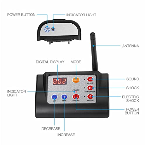 cutecool Clôture électrique sans Fil pour Chien, système de Confinement pour Chien, conteneur de délimitation, récepteur de Collier de Dressage Rechargeable étanche IP65