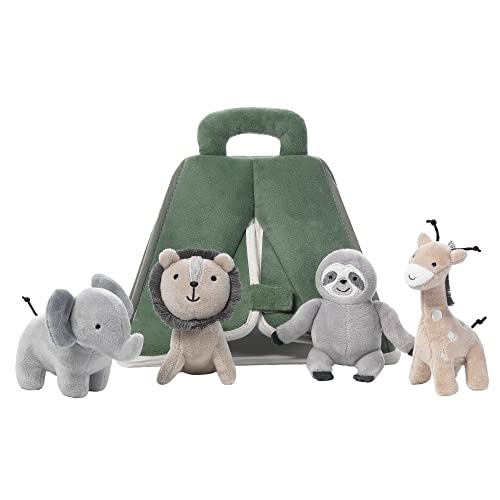 Lambs & Ivy Interactive Plush Safari/Jungle Green Tent With Stuffed Animal Toys #TOP2