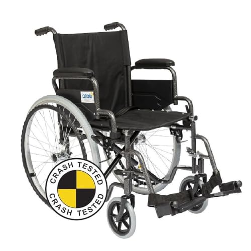 Crash tested wheelchair- Self propelled and folding - safe for use in a vehicle taxi bus etc
