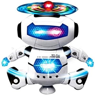Hohaski Electronic Robot Toys for Boys Girls, Dancing, Walking, Flashing Lights, 360ยฐ Body Spinning, Gift for Toddler Age 3 and up Toy