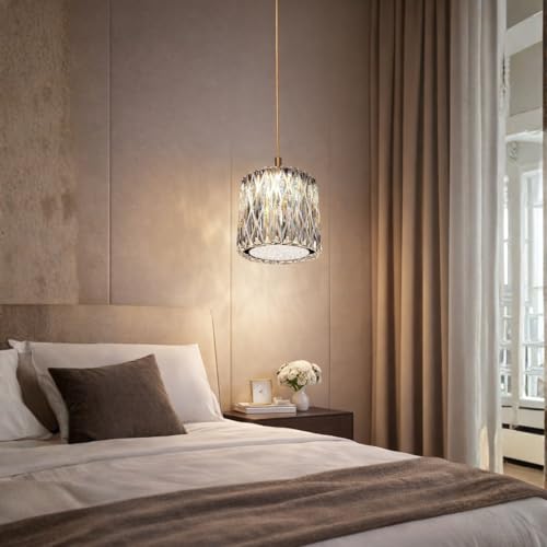 Image of One94Store CrystalAura Sparkle Pendant Ceiling Light Pack of 1 Tricolor LED (Warm White, Cool White, Neutral) Switch Control Jhumar for Living Room, Bedroom, Dining Table & Hall