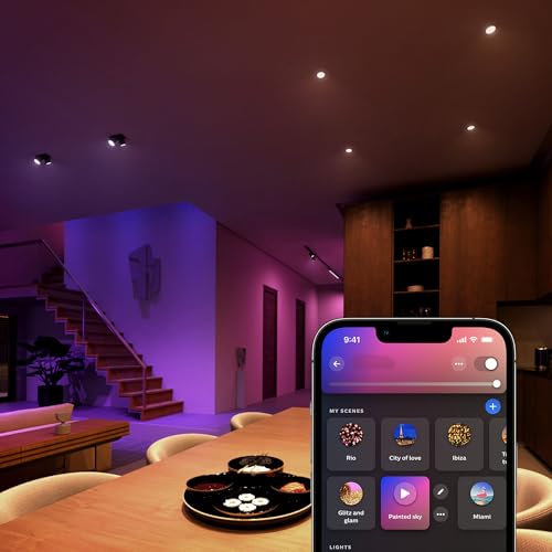 Philips Hue Starter kit: 3 GU10 Smart spotlights + Smart Button White and Colour Ambiance - Image 6