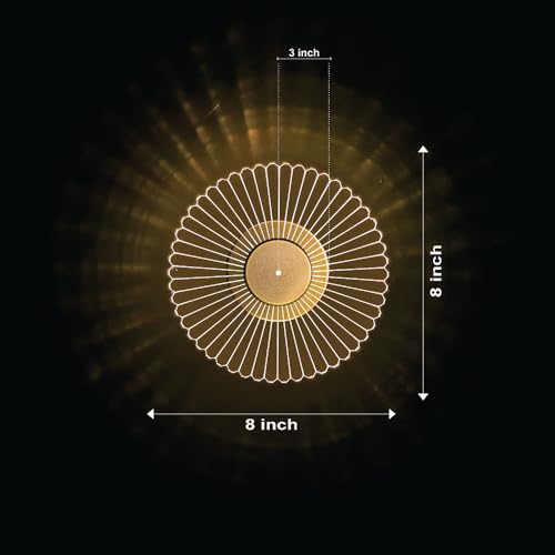 Image of Spiral Pattern 3-in-1 LED Wall Light Decorative Lamp with Golden Center Artistic Accent Lighting for Living Room Bedroom Hallway & Home Decor (Aurora Glow Modern Wall Light, Pack of 1)
