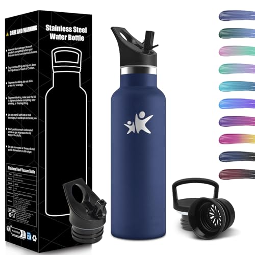 HoneyHolly Botella Agua Acero Inoxidable, Termo Agua Fria, 500ml Cantimplora Termica Sin BPA, 12H Caliente/24 Frío, Botella para Niños & Adultos, Botella Acero Inoxidable para Deporte, Oficina, Yoga