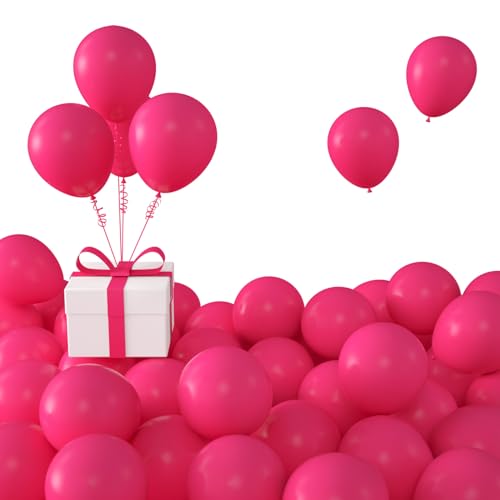 Image of Hot Pink Balloons,100 Pcs 5 Inch Mini Matte Latex Balloons for Balloon Garland Arch, Birthday Decoration, Wedding Party, Baby Shower Decorations
