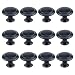 Antrader Flat Black Cabinet Hardware Round Knob with Mounting Screws, 1-Inch Diameter, 12 Pack
