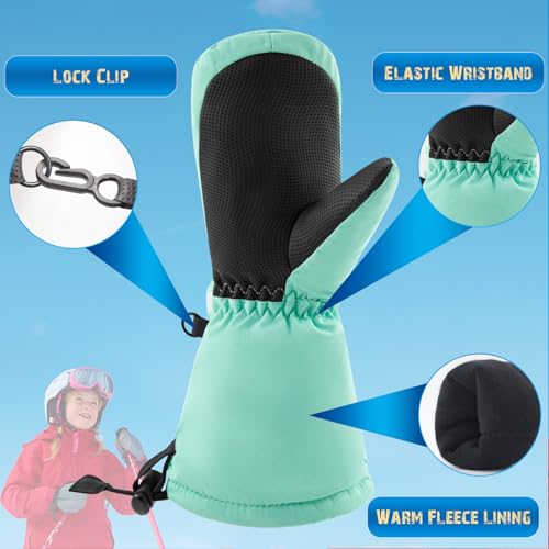 Image of BAVST Winter Kids Waterproof Gloves for Boys Girls Snow Ski Toddler Baby Mittens Outdoor for Infant Teens 1-5T