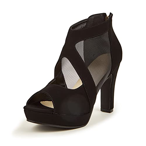 GATUXUS Open Toe Women's Platform Chunky High Heel Sandals Shoes Sexy Heels Strappy Sandals