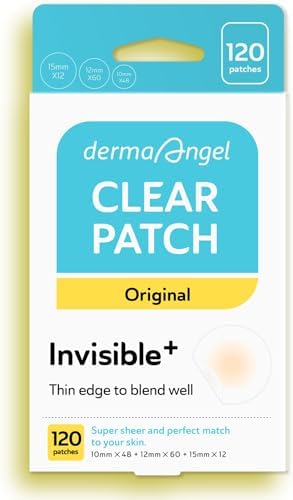 DERMA ANGEL Ultra Invisible Acne Patches for Cystic Acne Treatment Pimple Patches for Cystic Acne Blemish Patches Hydrocolloid Patches - Day & Night Use - UPGRADED (Acne Specialist 120 Count 3 Sizes)