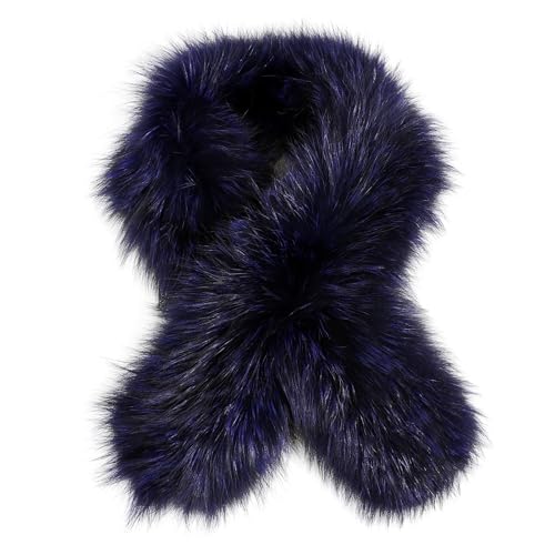 Women's Genuine Fox Fur Knitted Scarf, Cold Weather Winter Scarves, Luxury Neck Warmer