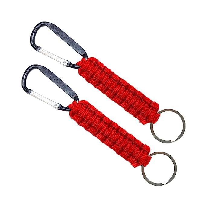 black beauty Handmade Keychain (5 inch) with Steel Locking Carabiner Military Braided Utility Key Chain Hook For Keys, Bike, Car for Outdoor Camping Hiking. 2 Peices-picture-25