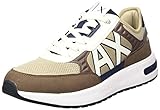 zapatillas armani hombre Motifs geométricos grabados Armani Exchange Hombre Dusseldorf - Motifs Geométricos En Relieve Zapatillas, Beige Brown, 43 EU