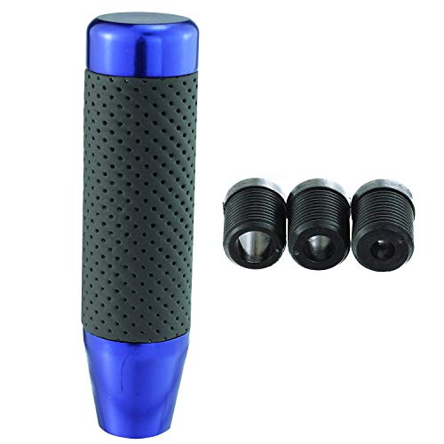 Abfer Weighted Shift Knob Short Stick Gear Shifter Adapter Leather Shift Knobs for Most Automatic Manual Vehicle Trucks,Blue