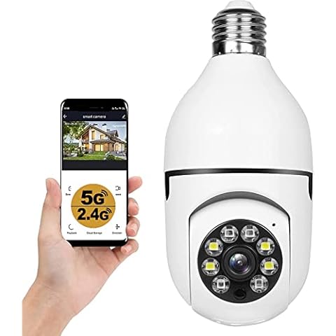 KOWVOWZ Wireless WiFi Light Bulb 1080P Security Cameras Wireless Outdoor, 360 Degree Indoor Light Socket Security Cameras for Home Security with 2-Way Audio, Smart Motion Detection (1PC) Cover