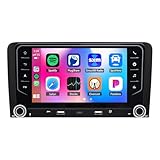 4+64G 7 inch Car Stereo for Audi A3 S3 2003-2012 with Carplay Android Auto, 2Din Android 14 Car Audio Receiver w/HD Touch Screen Bluetooth WIFI Navi RDS SWC Mirror Link Split Screen Backup Camera Mic - Image 1