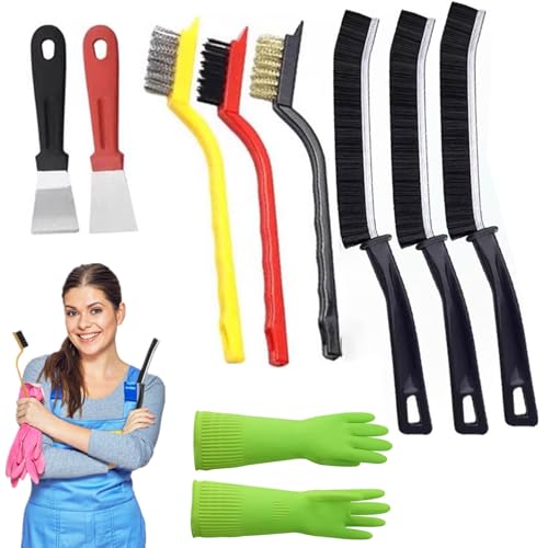 8Pcs Kitchen Crevice Cleaning Brush Set Grill Brush,Multi Purpose Hard