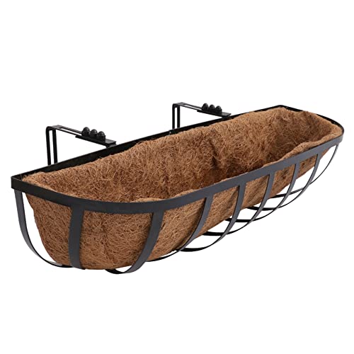 Cabilock 1pièce Panier Suspendu Fer pour Fleurs Pot Mural Forme De Demi-Lune Décoration Intérieure Marron