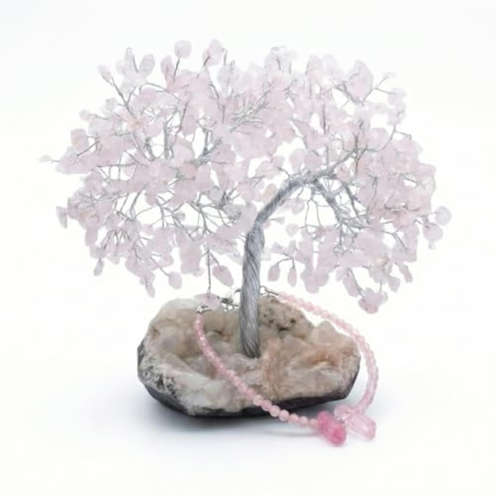 Rose Quartz Valentine Gift Set, Crystal Tree & Bracelet